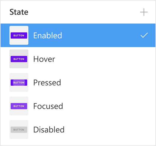 Element states menu