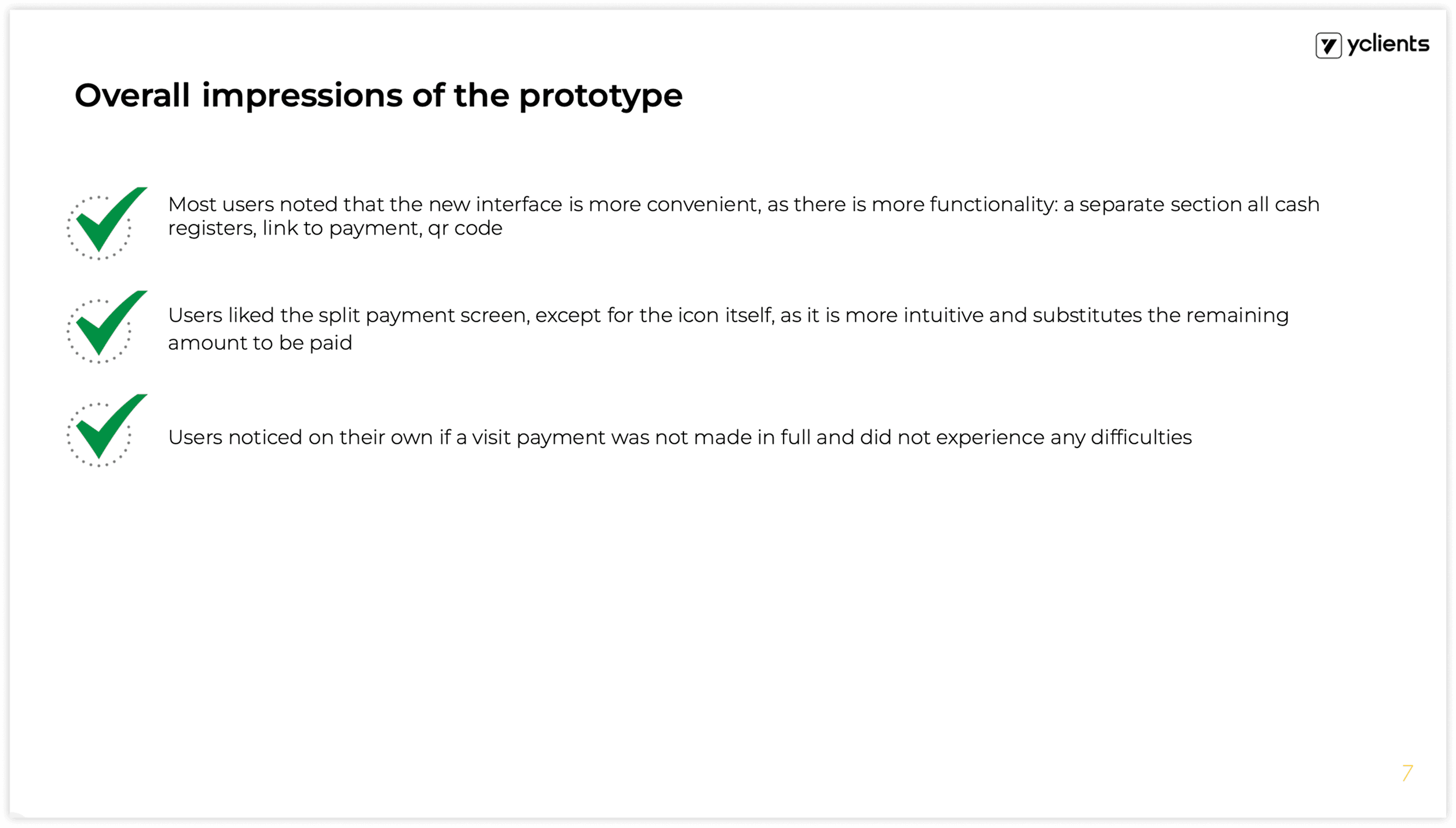 Second usability testing feedback